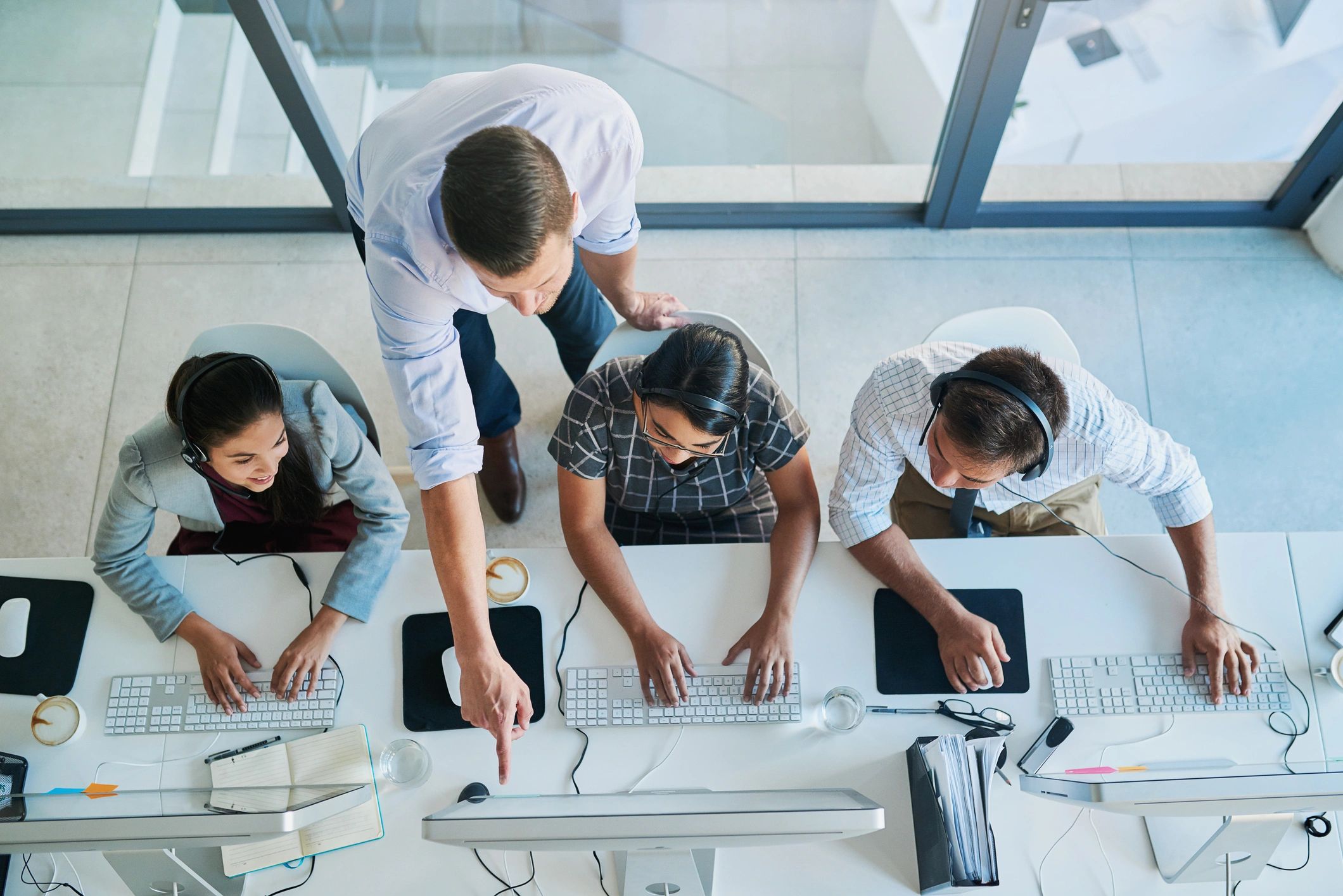 Team collaborating on a business strategy project